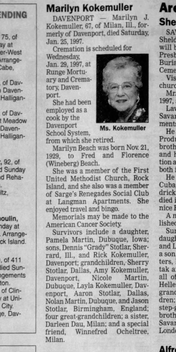 Clipping from Quad-City Times